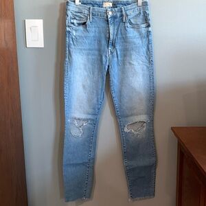 MOTHER, high waisted looker, ankle fray